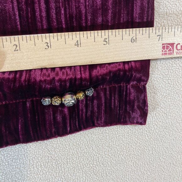 Vtg Ganteb's Silk Blend Scarf and Glove Set Made in France Burgundy Black Velvet - Picture 4 of 14